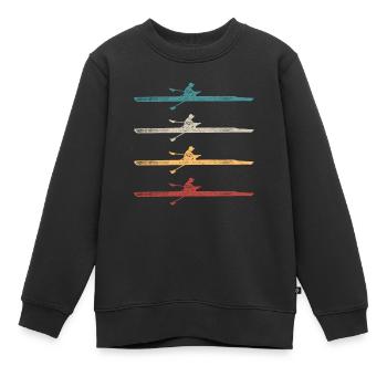 Rudern Ruderer Ruderboot Vintage - Kinder Premium Organic Sweatshirt - Schwarz - Vorne - AI Model Kid Female (0cm)
