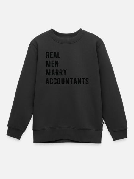 Echte Männer Heiraten Buchhalter - Kinder Premium Organic Sweatshirt - Schwarz