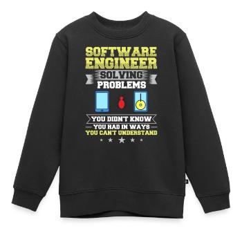 Software Engineering Software Engineering Engineer - Kids Premium Organic Sweatshirt - black - Front - AI Model Kid Female (0cm)