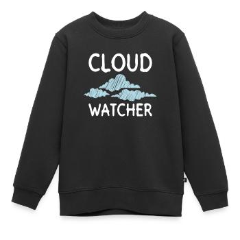 Nuages Météo météo Météo Climat Prévisions météorologiques - Sweat Premium enfant bio - noir - Devant - AI Model Kid Female (0cm)