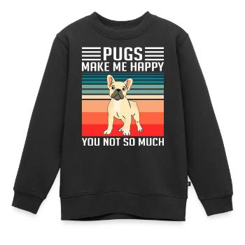 Carlin Carlin Carlins Carlins Amateurs de chiens - Sweat Premium enfant bio - noir - Devant - AI Model Kid Female (0cm)
