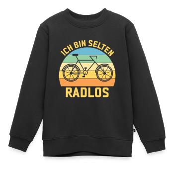 Ich bin selten Radlos - Kinder Premium Organic Sweatshirt - Schwarz - Vorne - AI Model Kid Female (0cm)