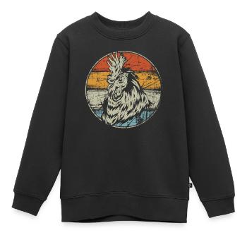 Hahn - Kinder Premium Organic Sweatshirt - Schwarz - Vorne - AI Model Kid Female (0cm)