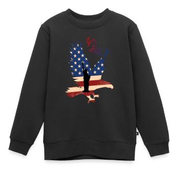 4 juillet Jour de l’indépendance - Sweat Premium enfant bio - noir - Devant - AI Model Kid Female (0cm)