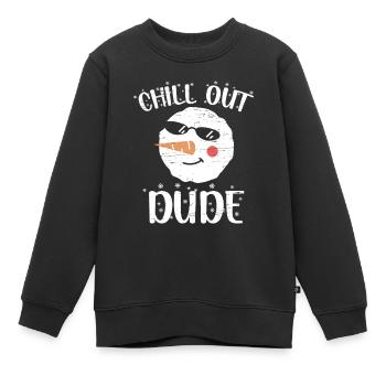 Chill Out Dude Père Noël Bonhomme de neige Vacances - Sweat Premium enfant bio - noir - Devant - AI Model Kid Female (0cm)