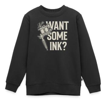 Vous voulez de l’encre ? Tatoueur Tatouage - Sweat Premium enfant bio - noir - Devant - AI Model Kid Female (0cm)
