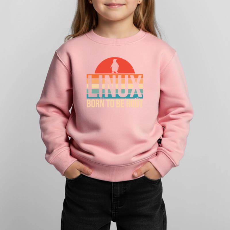 Linux né pour être Root Penguin Nerd Coding Geek Sweat Premium enfant bio