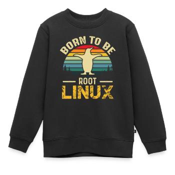Né pour être Root Linux Nerd Admin Geek - Sweat Premium enfant bio - noir - Devant - AI Model Kid Female (0cm)