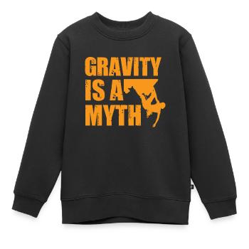 Schwerkraft Mythos Klettern Bouldern Bergsteiger - Kinder Premium Organic Sweatshirt - Schwarz - Vorne - AI Model Kid Female (0cm)