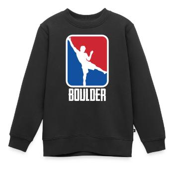 Bouldern Klettern Kletterwand Kletterer Berge - Kinder Premium Organic Sweatshirt - Schwarz - Vorne - AI Model Kid Female (0cm)