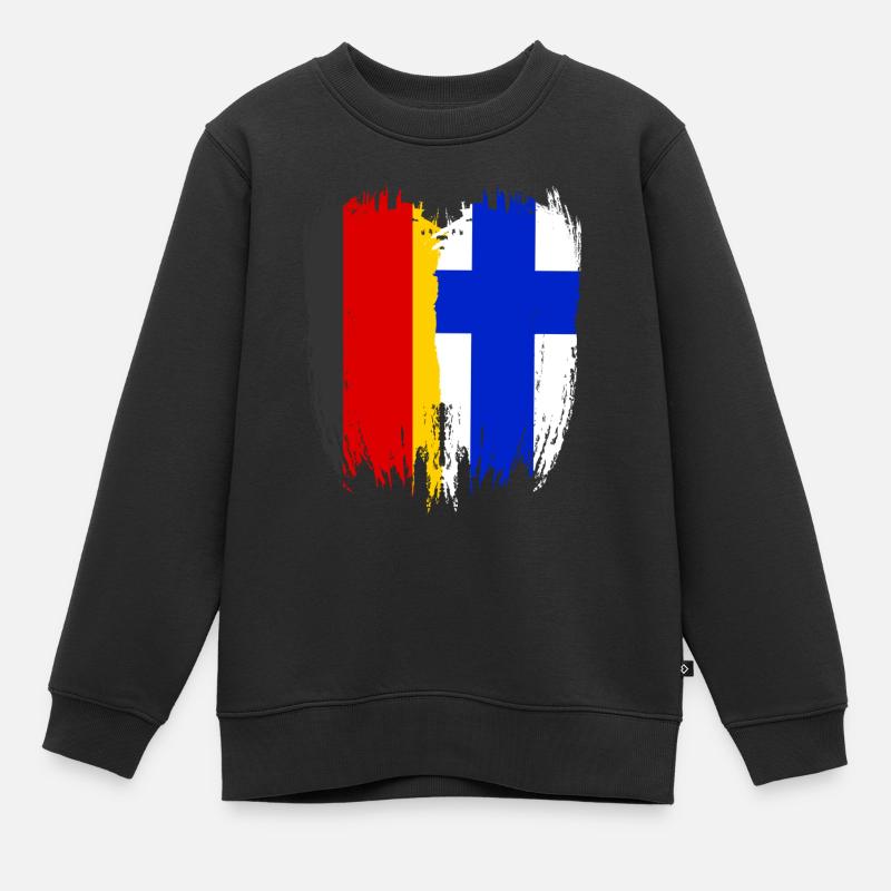 Allemagne Drapeau Finlande - Sweat Premium enfant bio - noir