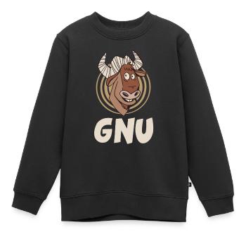 Gnu Antilope Afrika Tier Steppe Zoo - Kinder Premium Organic Sweatshirt - Schwarz - Vorne - AI Model Kid Female (0cm)