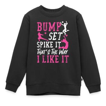Volleyball Player Team Bump Set - Kinder Premium Organic Sweatshirt - Schwarz - Vorne - AI Model Kid Female (0cm)