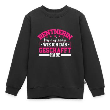 Rentnerin - Kinder Premium Organic Sweatshirt - Schwarz - Vorne - AI Model Kid Female (0cm)