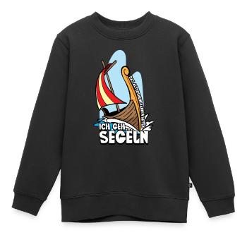 Das Altersheim kann warten ich geh segeln - Kinder Premium Organic Sweatshirt - Schwarz - Vorne - AI Model Kid Female (0cm)