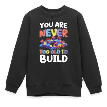 Build clamping block building block - Kids Premium Organic Sweatshirt - black - Front - AI Model Kid Female (0cm)