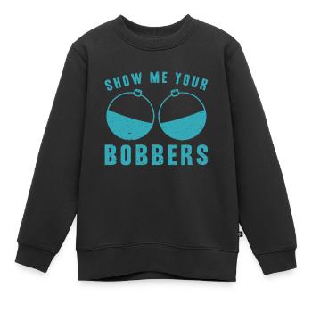 Show Me Your Bobbers - Kinder Premium Organic Sweatshirt - Schwarz - Vorne - AI Model Kid Female (0cm)