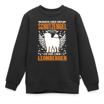 Ange gardien Leonberger - Sweat Premium enfant bio - noir - Devant - AI Model Kid Female (0cm)