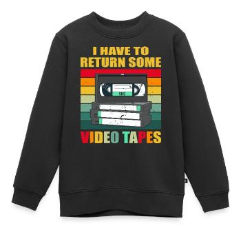 Videokassette Tape Neunziger Geschenk - Kinder Premium Organic Sweatshirt - Schwarz - Vorne - AI Model Kid Female (0cm)