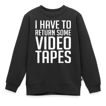 Videokassette Tape Neunziger Geschenk - Kinder Premium Organic Sweatshirt - Schwarz - Vorne - AI Model Kid Female (0cm)