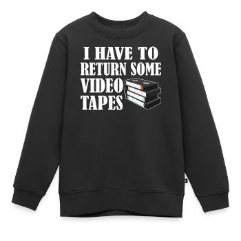 Videokassette Tape Neunziger Geschenk - Kinder Premium Organic Sweatshirt - Schwarz - Vorne - AI Model Kid Female (0cm)