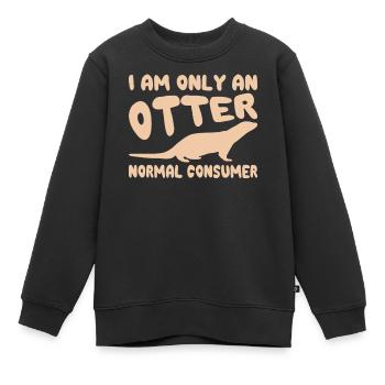 Otter Wassermarder Marder - Kinder Premium Organic Sweatshirt - Schwarz - Vorne - AI Model Kid Female (0cm)