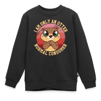 Otter Wassermarder Marder - Kinder Premium Organic Sweatshirt - Schwarz - Vorne - AI Model Kid Female (0cm)
