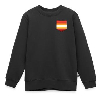 Poche du drapeau de la fierté lesbienne LGBTQ Butch - Sweat Premium enfant bio - noir - Devant - AI Model Kid Female (0cm)