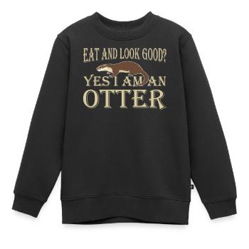 Otter Wassermarder Marder - Kinder Premium Organic Sweatshirt - Schwarz - Vorne - AI Model Kid Female (0cm)