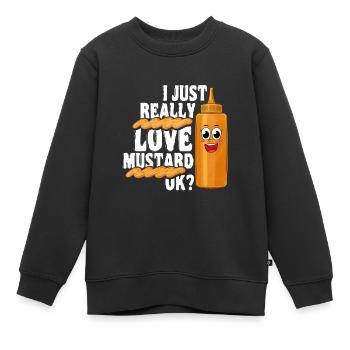 Liebes-senf-geschenk - Kinder Premium Organic Sweatshirt - Schwarz - Vorne - AI Model Kid Female (0cm)