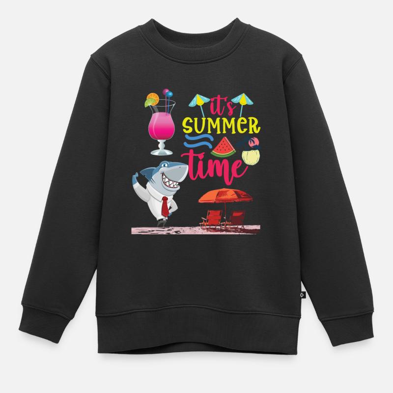 It's Summer Time - Sweat Premium enfant bio - noir