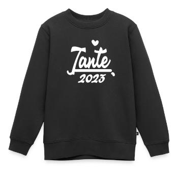 Tante 2023 - Tante werden - Kinder Premium Organic Sweatshirt - Schwarz - Vorne - AI Model Kid Female (0cm)