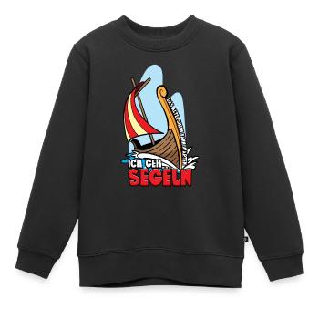 Das Altersheim kann warten ich geh segeln - Kinder Premium Organic Sweatshirt - Schwarz - Vorne - AI Model Kid Female (0cm)