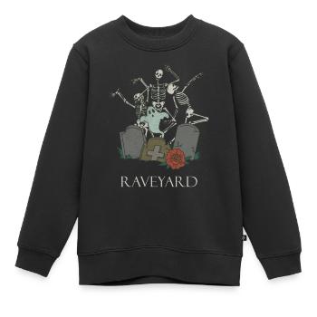 Lustiges Skelett Raving Rave Heavy Metal Goth - Kinder Premium Organic Sweatshirt - Schwarz - Vorne - AI Model Kid Female (0cm)