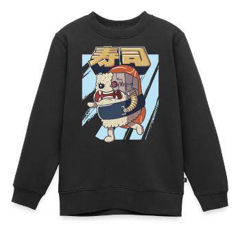 Cyborg Japonais Sushi Monster Cyber Punk Cyber - Sweat Premium enfant bio - noir - Devant - AI Model Kid Female (0cm)