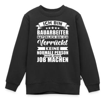 Bauarbeiter Baustelle - Kinder Premium Organic Sweatshirt - Schwarz - Vorne - AI Model Kid Female (0cm)