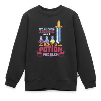 Game Nerd Spielkonsole Gaming zocken Gamepad - Kinder Premium Organic Sweatshirt - Schwarz - Vorne - AI Model Kid Female (0cm)