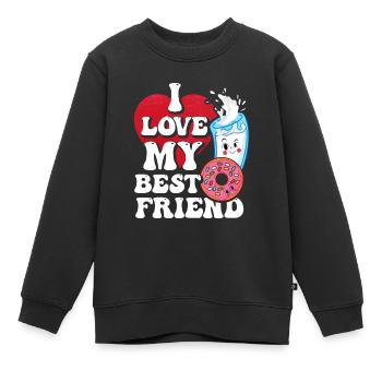 Cadeau beignet de lait - Sweat Premium enfant bio - noir - Devant - AI Model Kid Female (0cm)