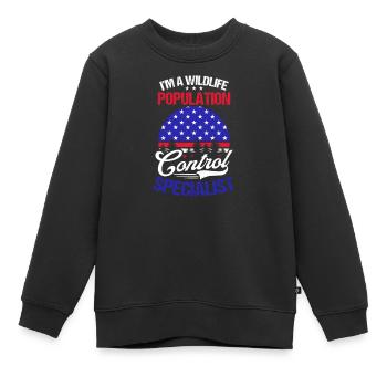 Chasse Au drapeau américain Contrôle de la population Spécial - Sweat Premium enfant bio - noir - Devant - AI Model Kid Female (0cm)
