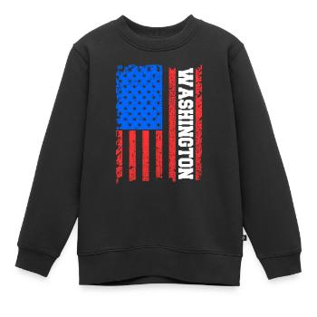 Washington-skyline - Kinder Premium Organic Sweatshirt - Schwarz - Vorne - AI Model Kid Female (0cm)