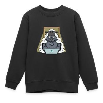Hacker Wolf im Schafspelz Cybersicherheit - Kinder Premium Organic Sweatshirt - Schwarz - Vorne - AI Model Kid Female (0cm)