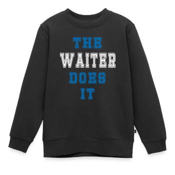 Le serveur le fait cadeau de serveur - Sweat Premium enfant bio - noir - Devant - AI Model Kid Female (0cm)