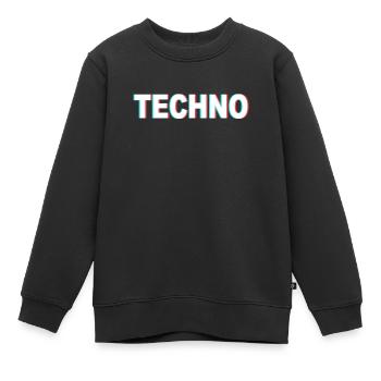 Techno - Sweat Premium enfant bio - noir - Devant - AI Model Kid Female (0cm)