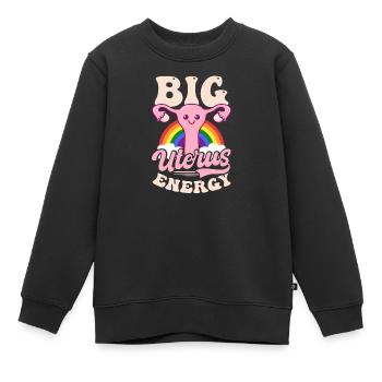 Roe v Wade Pro Choice Big Uterus Energy Rainbow - Kids Premium Organic Sweatshirt - black - Front - AI Model Kid Female (0cm)