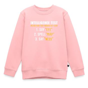 Intelligence Test - Kinder Premium Organic Sweatshirt - Rosa - Vorne - AI Model Kid Female (0cm)