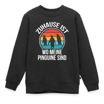 Pinguine zu Hause Nordpol Pinguin Tierliebe - Kinder Premium Organic Sweatshirt - Schwarz - Vorne - AI Model Kid Female (0cm)