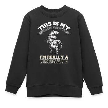T-Rex Kostüm Dino Kreidezeit Dinosaurier - Kinder Premium Organic Sweatshirt - Schwarz - Vorne - AI Model Kid Female (0cm)