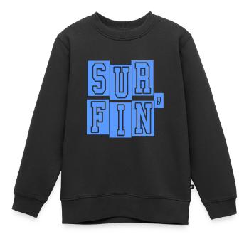 SURFIN' Classic Surfing Designs T-Shirt Présent - Sweat Premium enfant bio - noir - Devant - AI Model Kid Female (0cm)