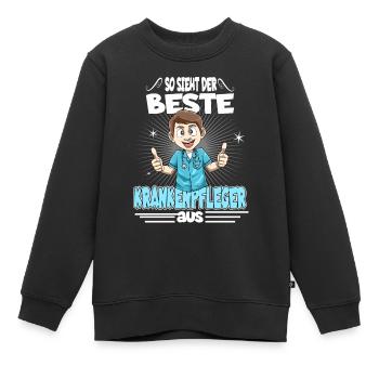 So sieht der beste Krankenpfleger aus - Kinder Premium Organic Sweatshirt - Schwarz - Vorne - AI Model Kid Female (0cm)