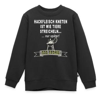 Hackfleisch kneten ist wie Tiere streicheln BBQ - Kinder Premium Organic Sweatshirt - Schwarz - Vorne - AI Model Kid Female (0cm)